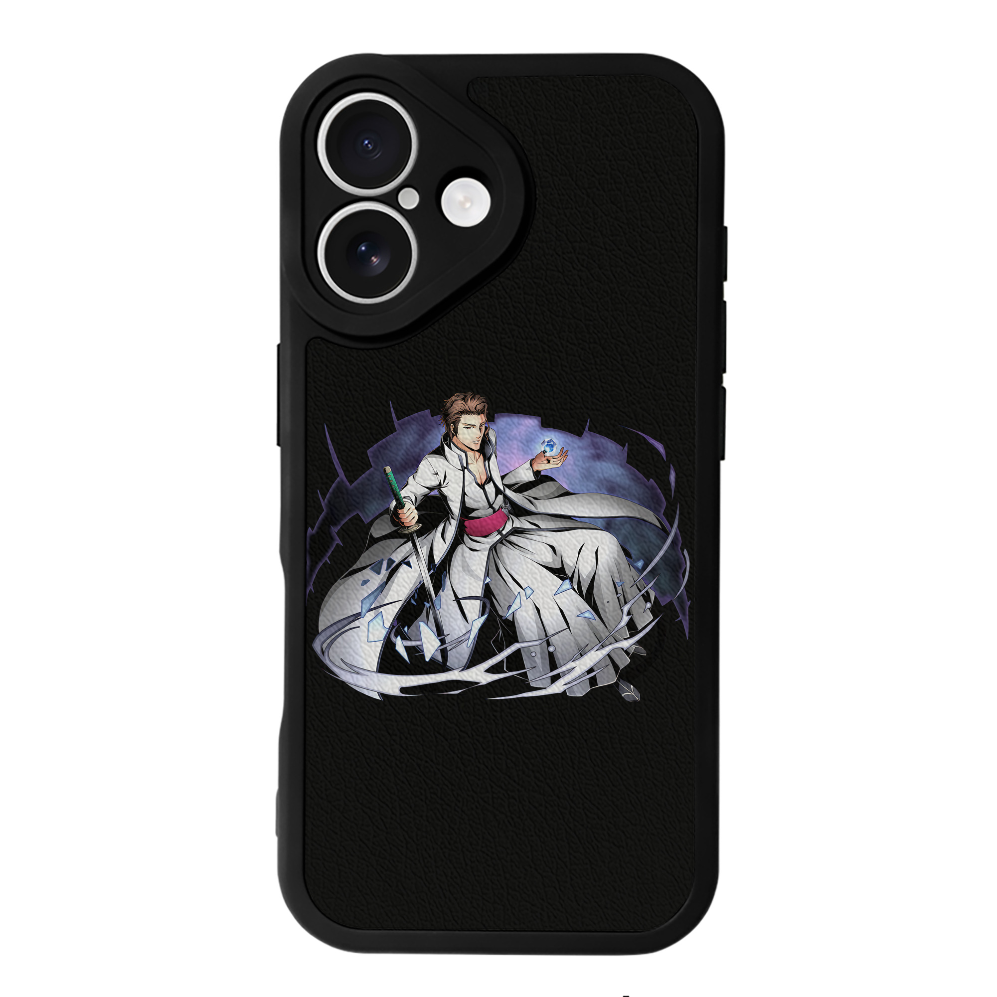 （画像用） ブリーチ 藍染 惣右介（あいぜん そうすけ） BLEACH Aizen Sousuke 【iPhone 16シリーズ対応】シリコンスマホケース（レザー調） 材質：シリコン
